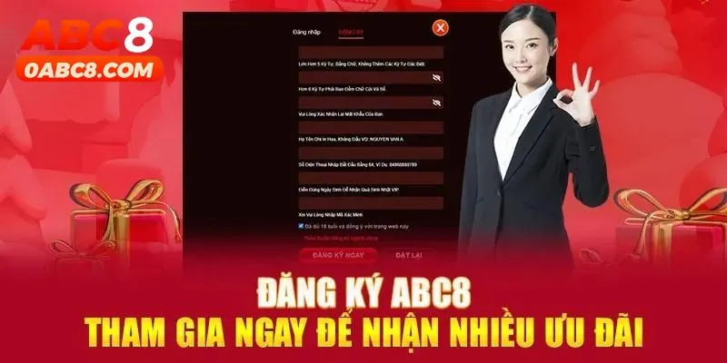 Đăng ký ABC8 để nhận ngay nhiều ưu đãi khủng